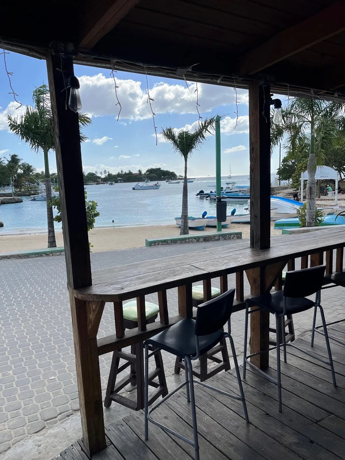 Beach bar overlooking the bay
