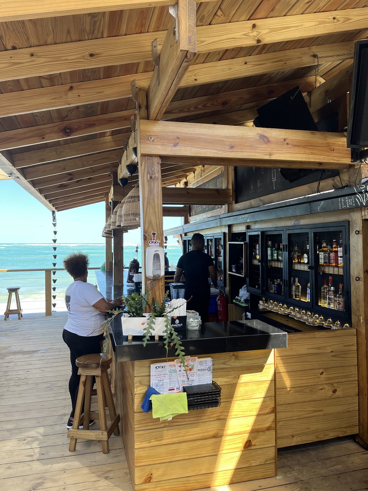 Beachfront bar with ocean view